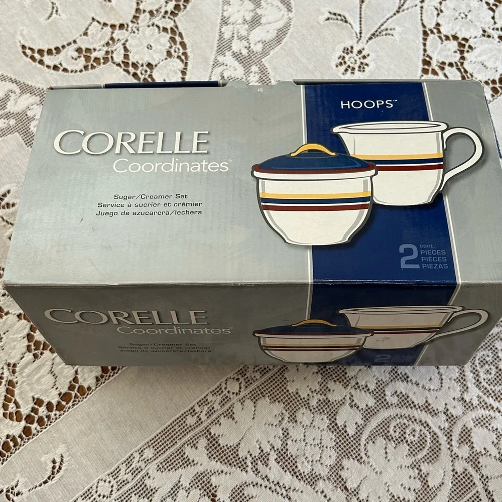 Corelle Coordinates Ceramic Sugar / Creamer Set